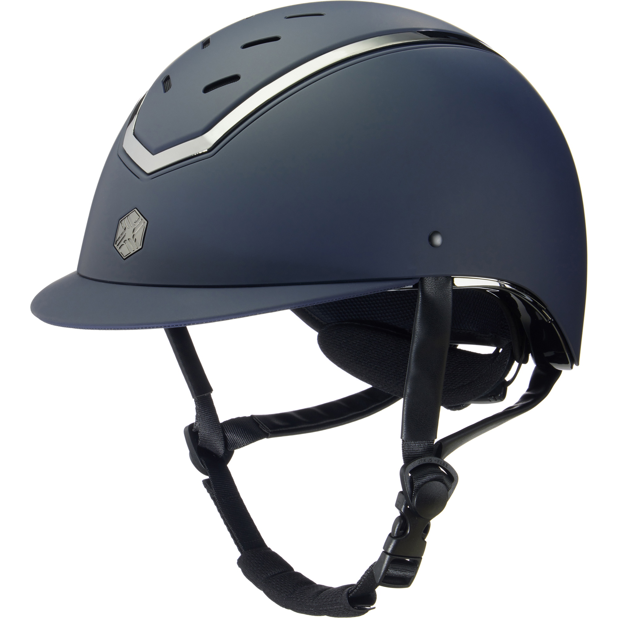 Charles Owen Kylo Standard Peak Riding Helmet KYLOC - Navy Matte / Pewter